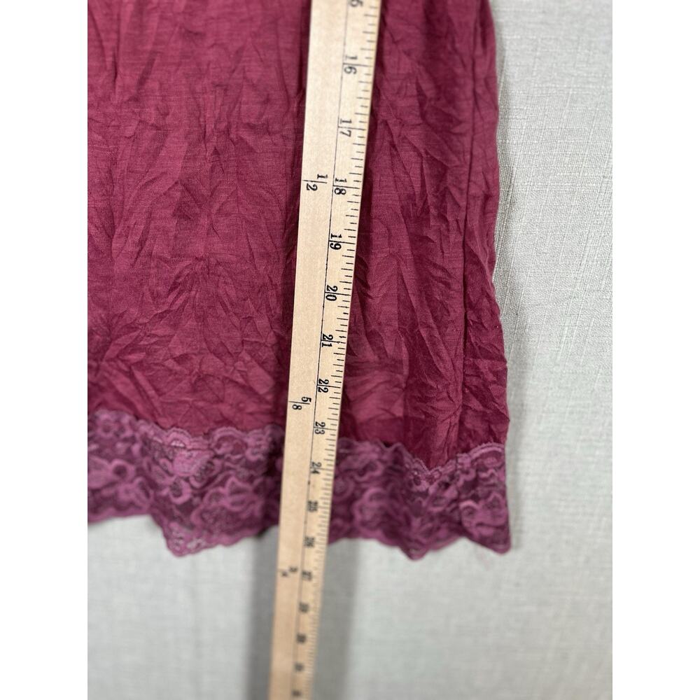Vtg Vanity Camisole Top Womens M Pink Lace Trim Crinkle Cami Y2K 90s Fairy EUC - Picture 5 of 6